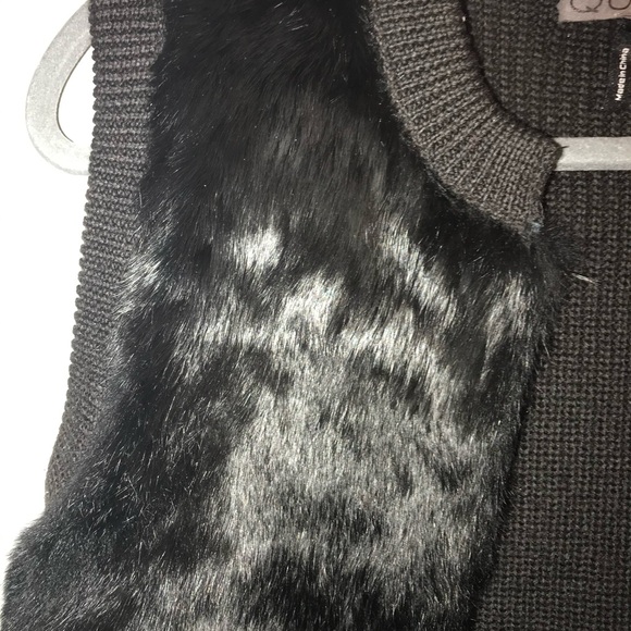 Real Rabbit Fur vest- black knitted S - Picture 4 of 8
